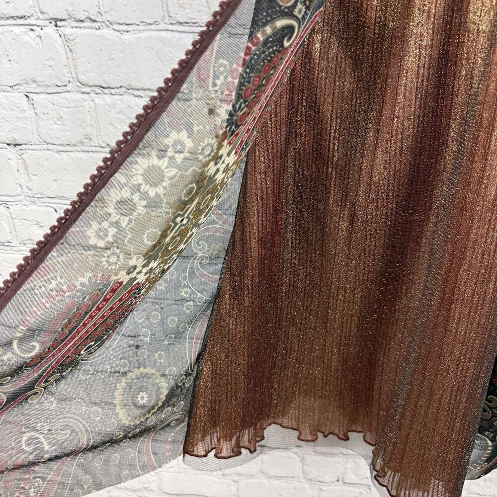 VTG Anac by Kimi Paisley Halter Cocktail Dress XL Mesh Whimsical Fairycore Y2K - Picture 7 of 15